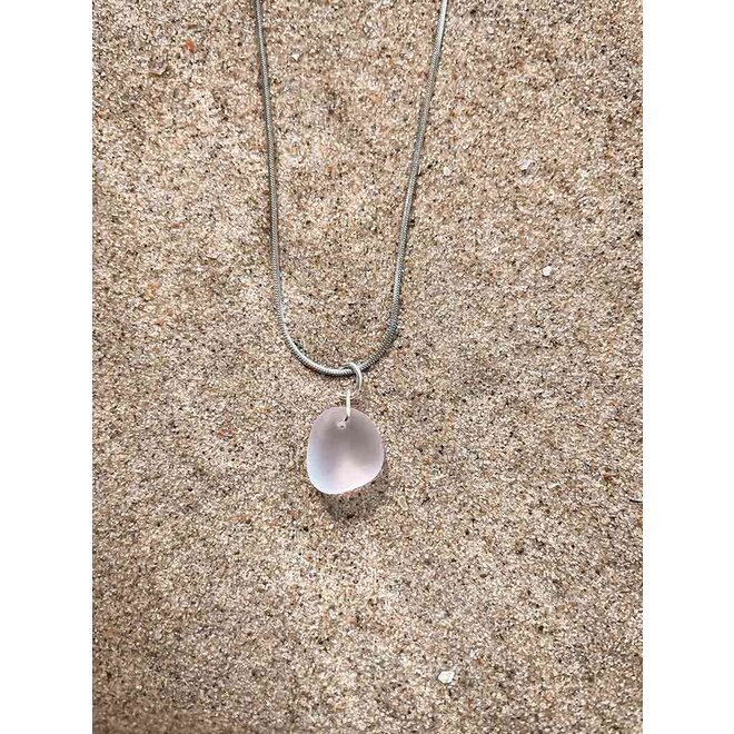 Laguna Treasures Sea Glass Necklace Pink Silver