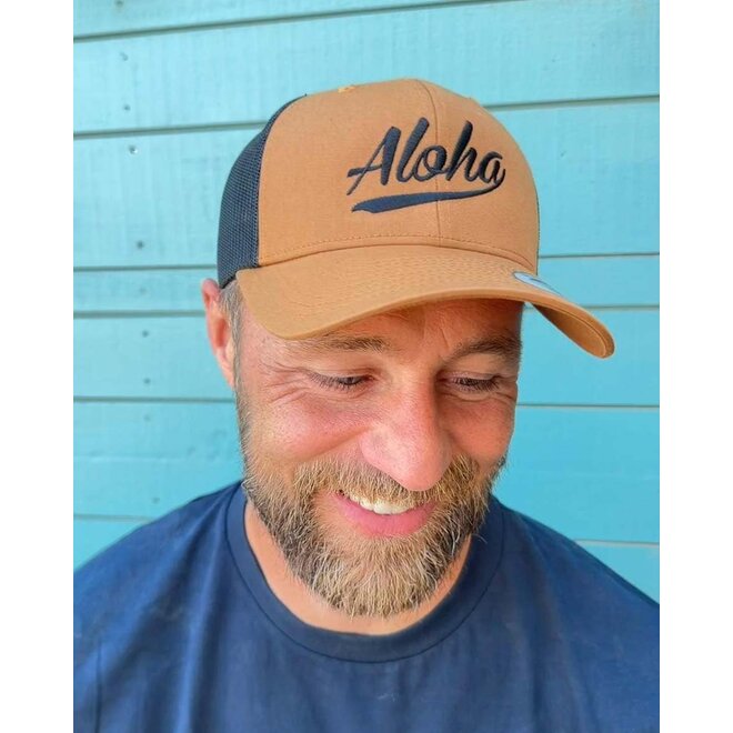 Aloha 6-Panel Trucker Cap Caramel Black