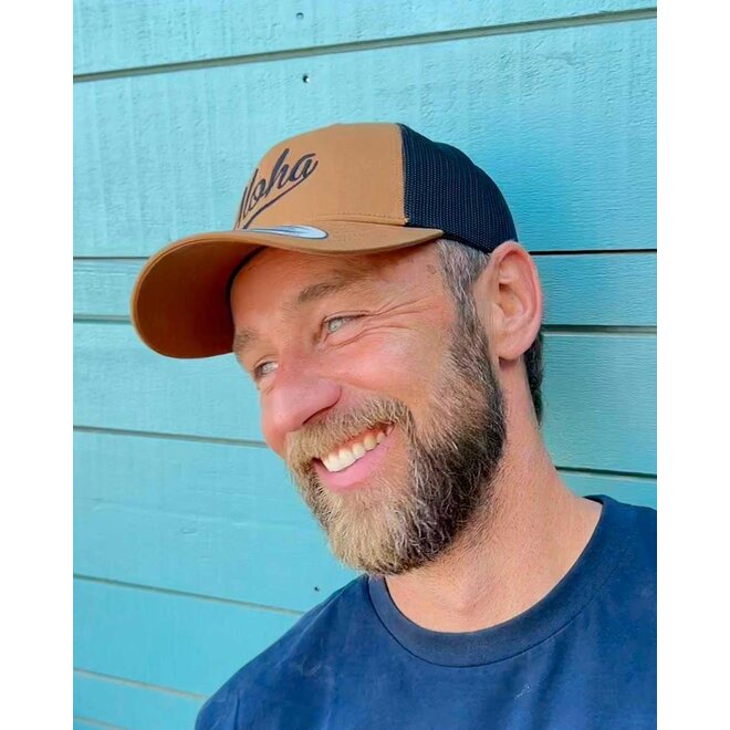 Aloha 6-Panel Trucker Cap Caramel Black