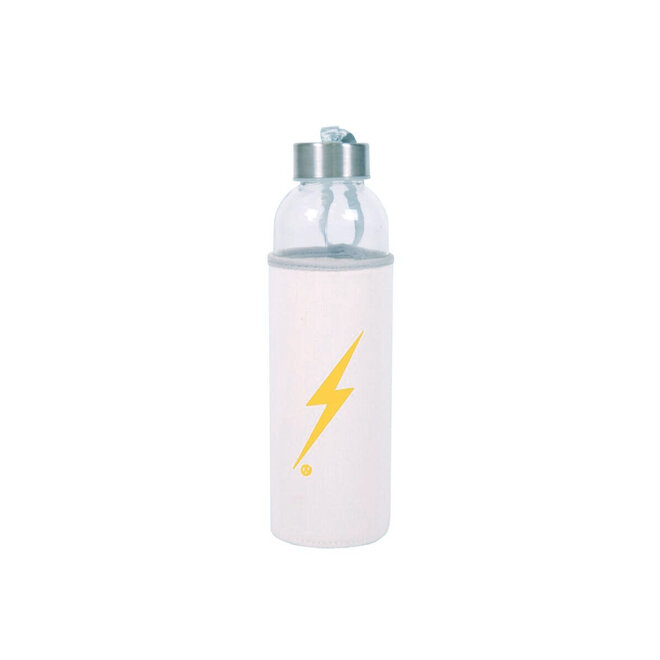 Lightning Bolt Reusable Water Bottle White