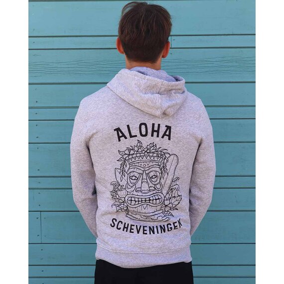 Aloha Hoodie Tiki Heather Grey