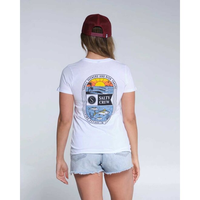 Salty Crew Dames New Wave Classic Tee White