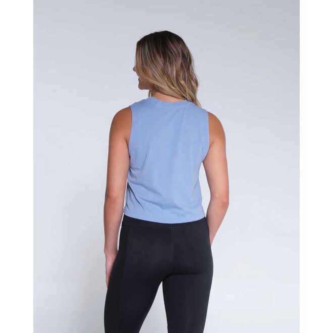 Salty Crew Dames Shorebreak Cropped Muscle Tank Marine Blue