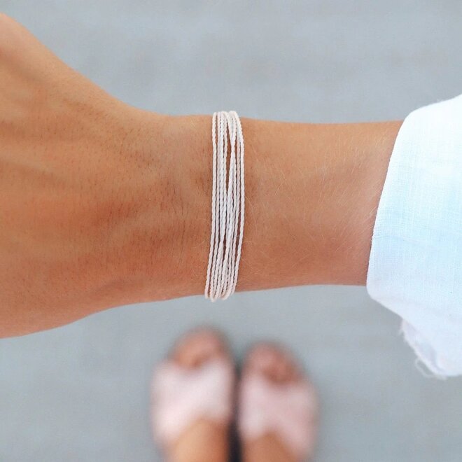 Pura Vida Bright Solid Bracelet White