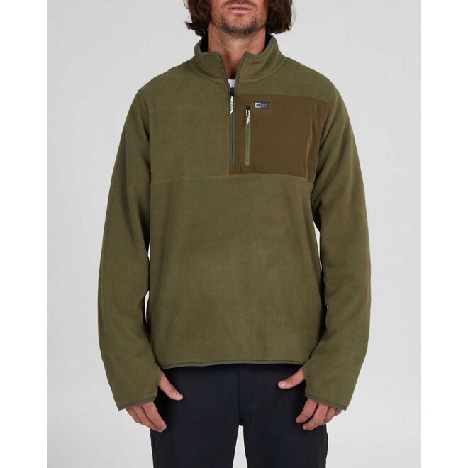 Salty Crew Heren Ebbtide 1/2 Zip Polar Fleece Olive