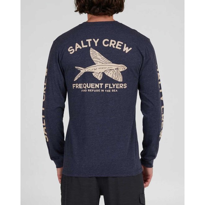 Salty Crew Heren Frequent Flyer L/S Tee Navy Heather