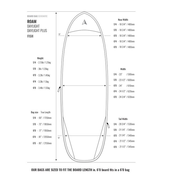 ROAM 6'4 Day Light Hybrid Boardbag