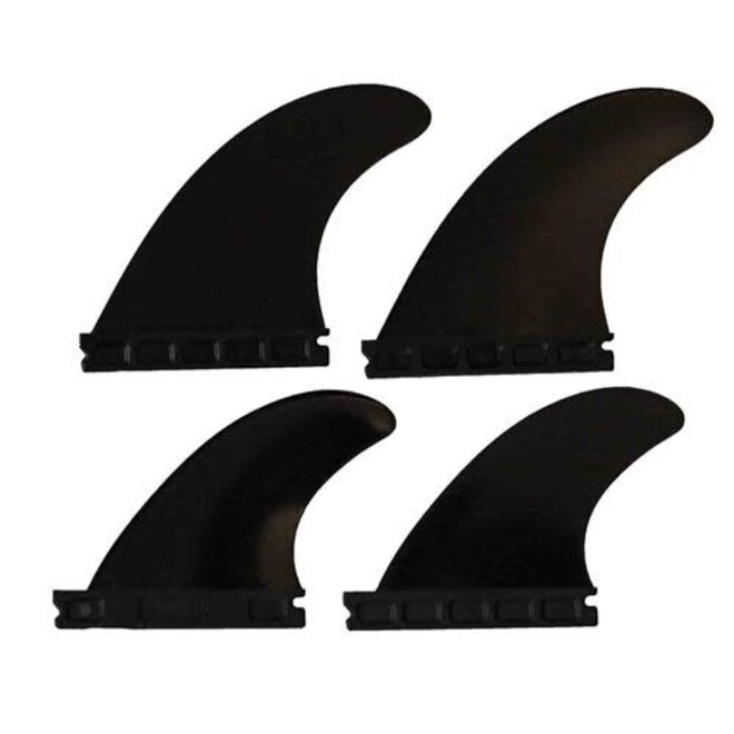 Devoted Quad Fin Set Single Tab Black