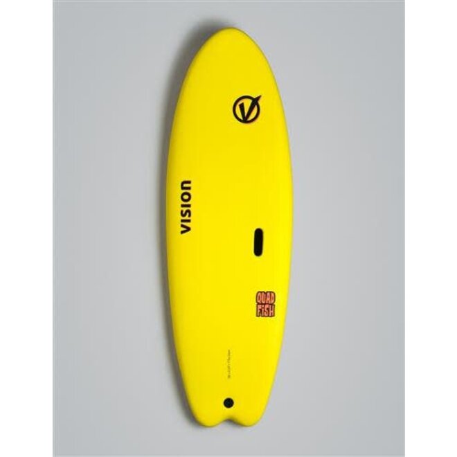 Vision 5'6" Quad Fish Soft Top Surfboard Yellow