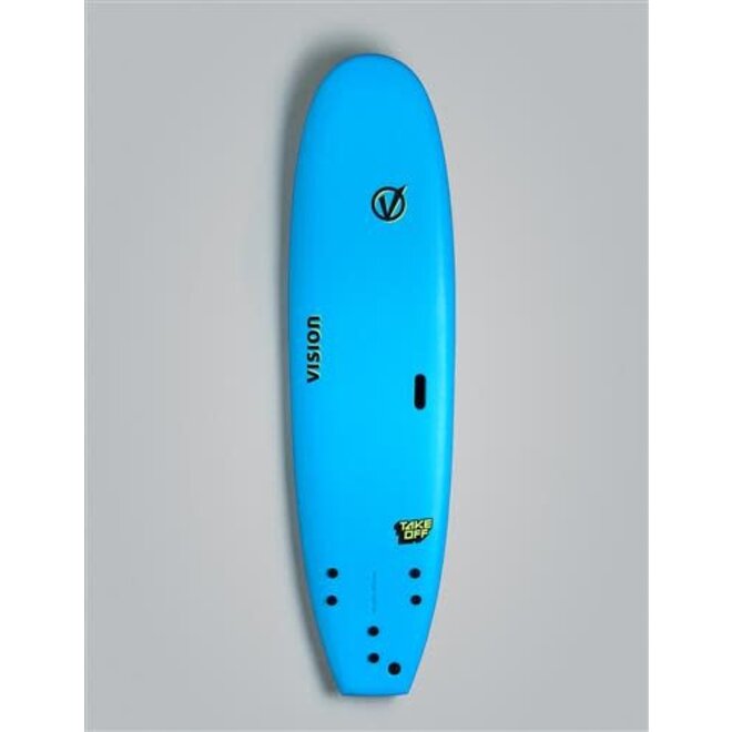 Vision 7'6" TakeOff Soft Top Surfboard Cyan