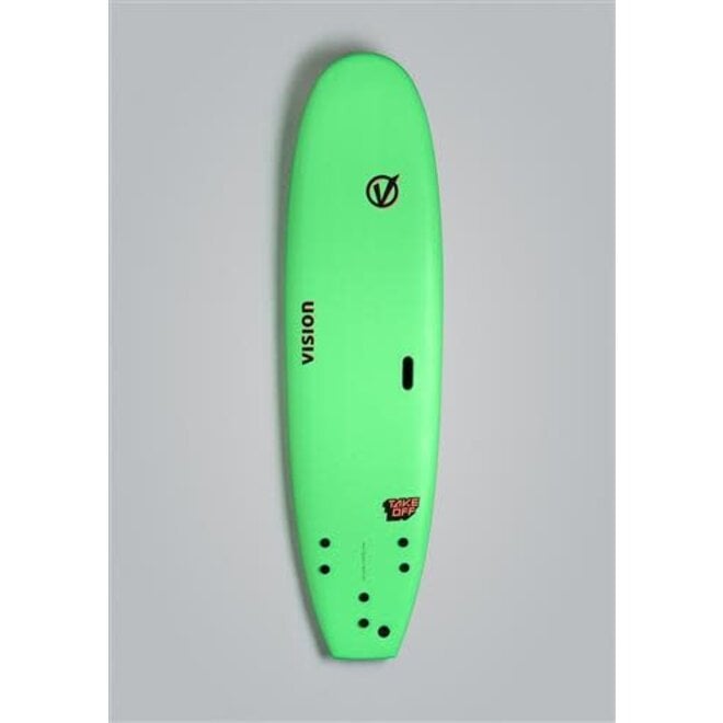 Vision 8'0" TakeOff Soft Top Surfboard Lime