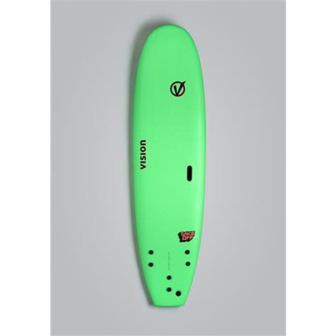 Vision 7'6" TakeOff Soft Top Surfboard Lime