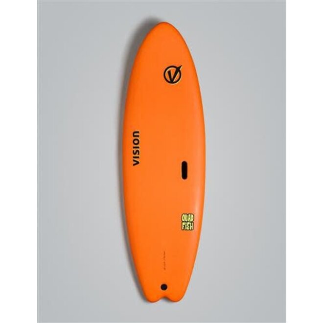 Vision 6'0" Quad Fish Soft Top Surfboard Orange