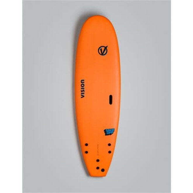 Vision 7'6" TakeOff Soft Top Surfboard Orange