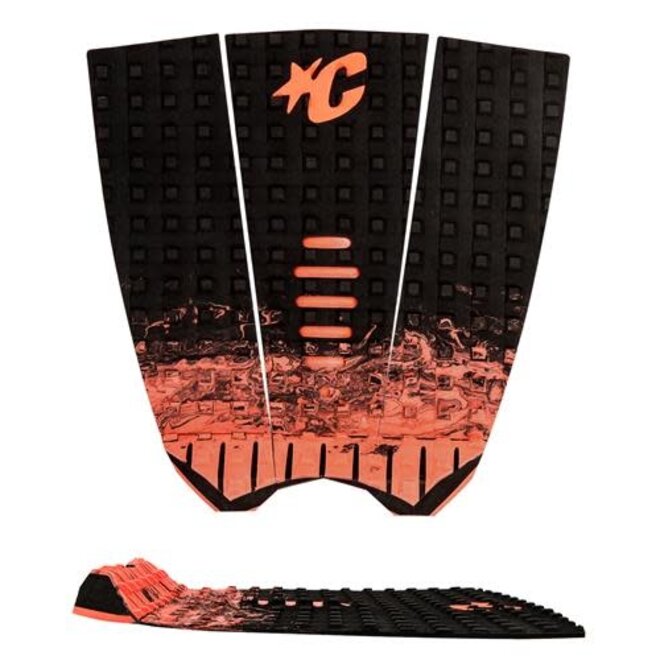 Creatures Of Leisure Mick Fanning Tailpad: Black Fade Fluro Red