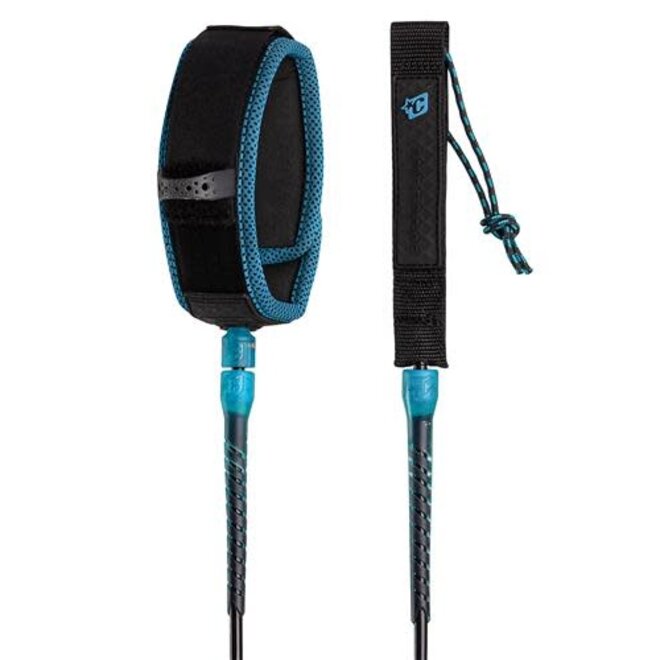 Creatures Of Leisure Longboard Knee 9 Leash: Black Cyan