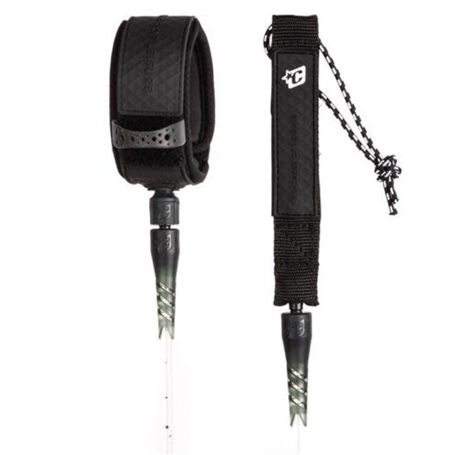 Creatures Of Leisure Longboard Ankle 9 Leash: White Speckle Black