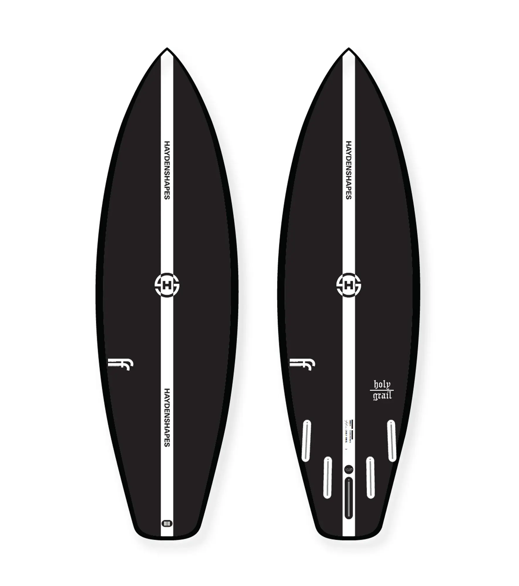 5'11 Haydenshapes Holy Grail FF - FCS II - 5 Fin - Black Inverted