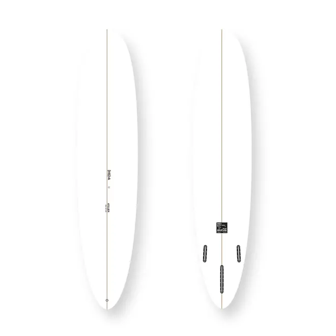 9'1 HS Atelier Classic Longboard PU - Futures - 2 + 1 Fin - Clear