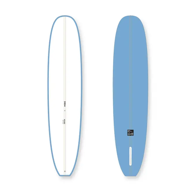 9'6 HS Atelier Retro Longboard PU - Single Fin - Blue Moss