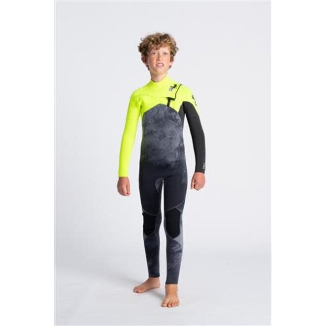 C-Skins C-Session 4:3 Junior GBS Chest Zip wetsuit-BKTD-YE-GR