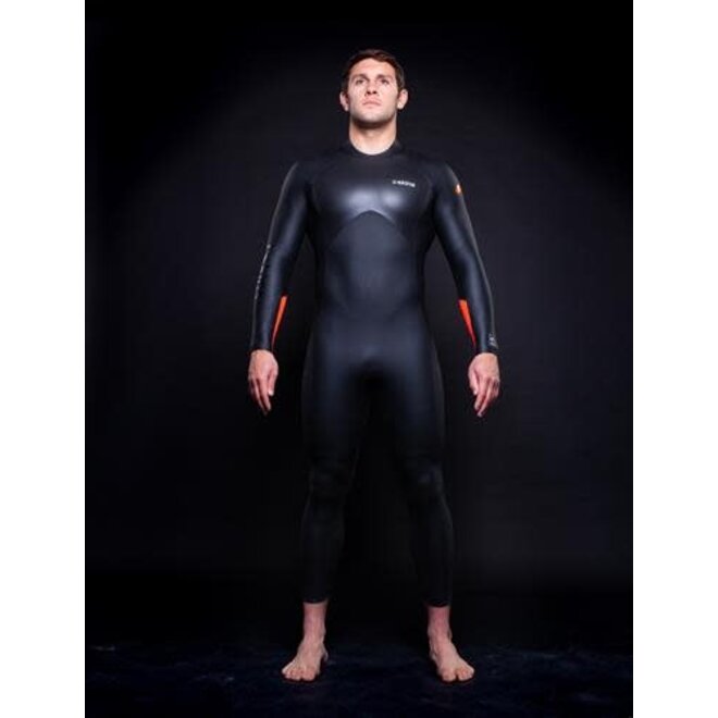 C-Skins 4:3 Mens GBS BZip wetsuit-BK-OR