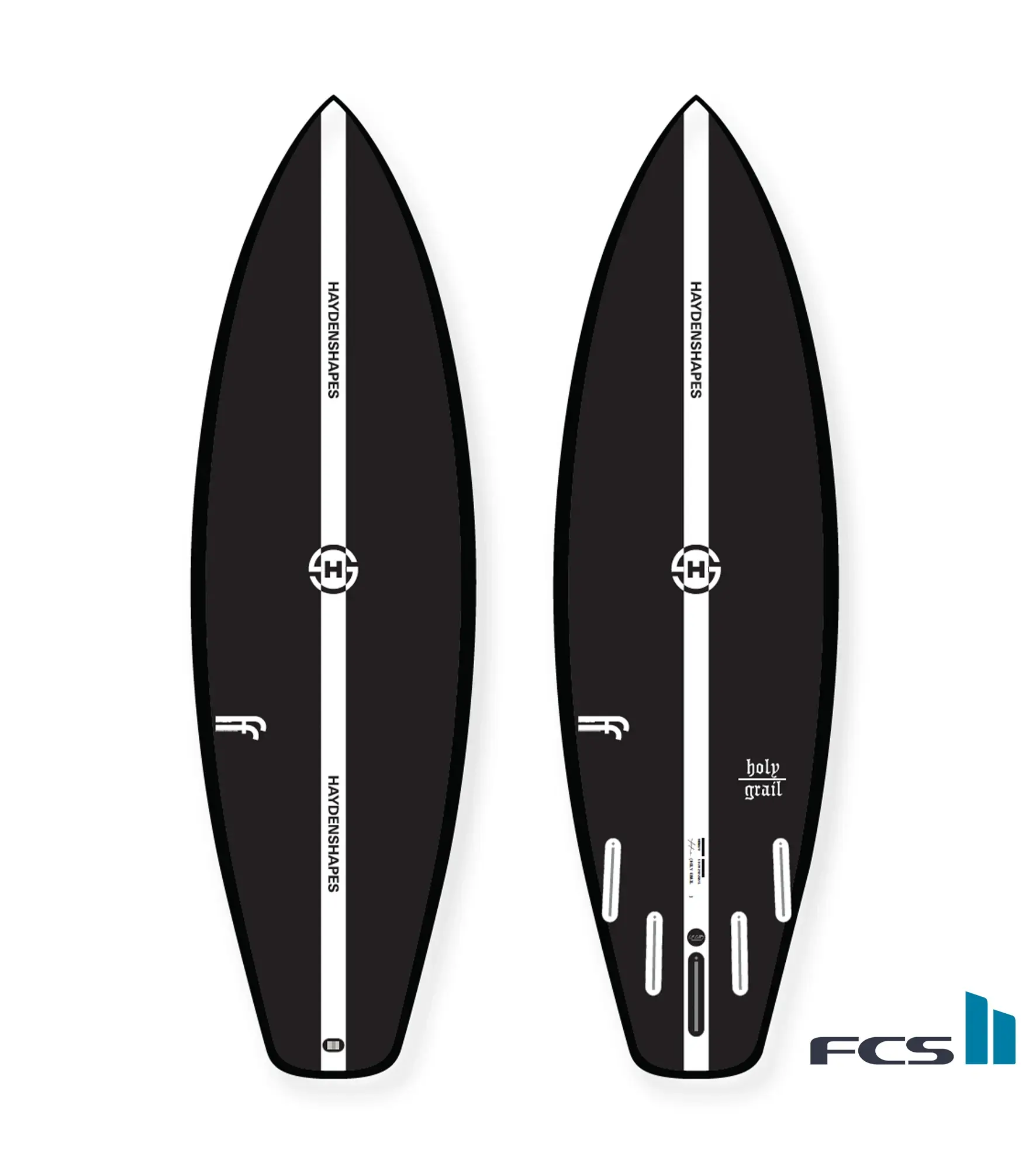 5'11 Haydenshapes Holy Grail FF - FCS II - 5 Fin - Black