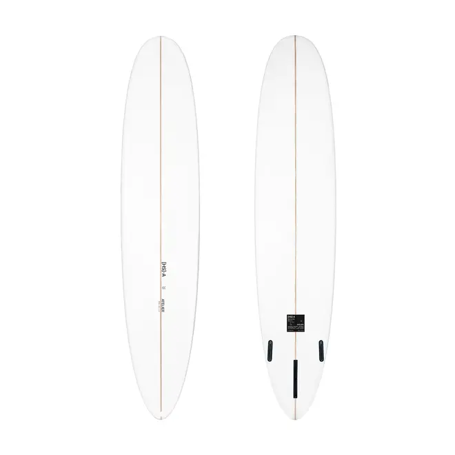 8'6 HS Atelier Classic Longboard PU - Futures - 2 + 1 Fin - Clear