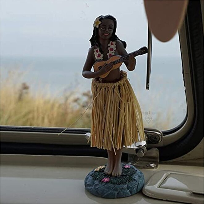 Dancing Hula Dashboard Doll with Straw Skirt