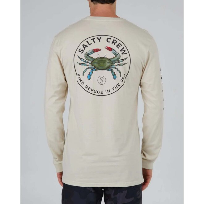 Salty Crew Heren Blue Crabber L/S Premium Tee Bone