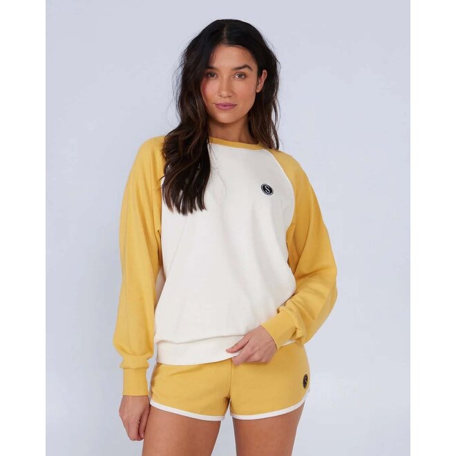Salty Crew Dames Set Sail Crew Pullover Baked Yellow