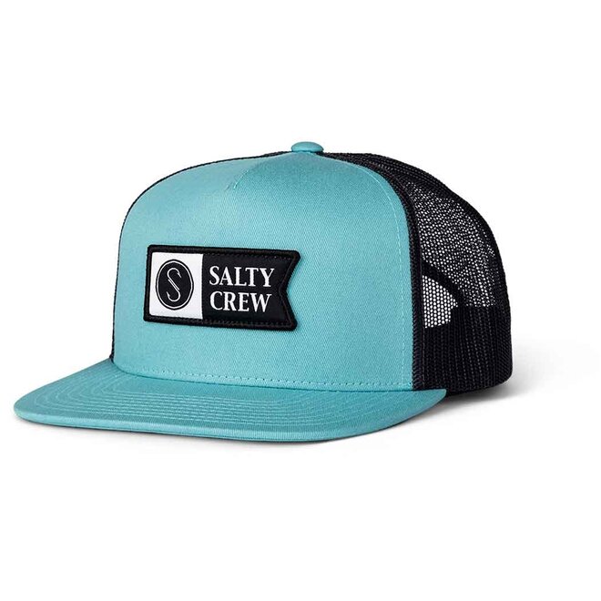 Salty Crew Alpha Twill Trucker Cap Dark Aqua