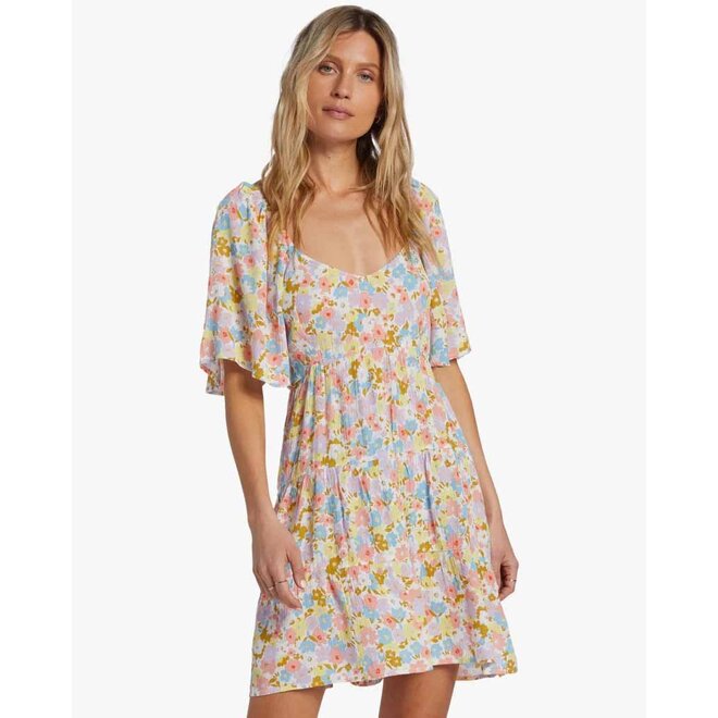 Billabong Dames Take A Chance Babydoll Dress Salt Crystal