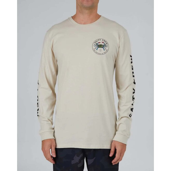 Salty Crew Heren Blue Crabber L/S Premium Tee Bone