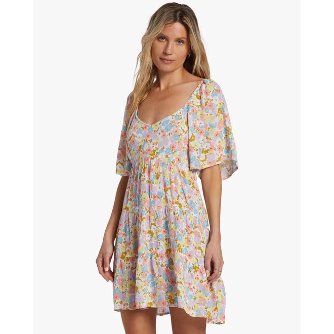 Billabong Dames Take A Chance Babydoll Dress Salt Crystal