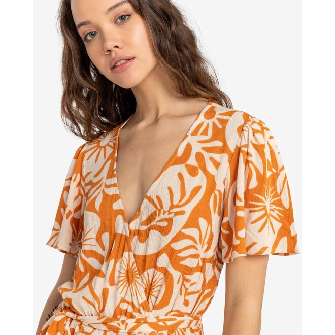 Billabong Womens I Feel Love Jumpsuit Dried Mango