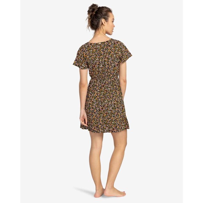 Billabong Dames Day Trippin Mini Dress Black Sands