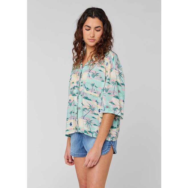 Sisstrevolution Womens Honolulu Shirt Light Jade