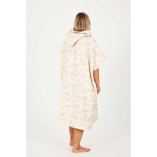 After Surf Poncho Japan Waves Soft Pink