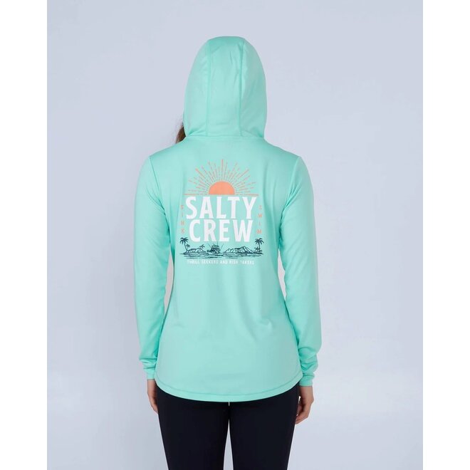 Salty Crew Dames Cruisin Hooded Sunshirt Sea Foam