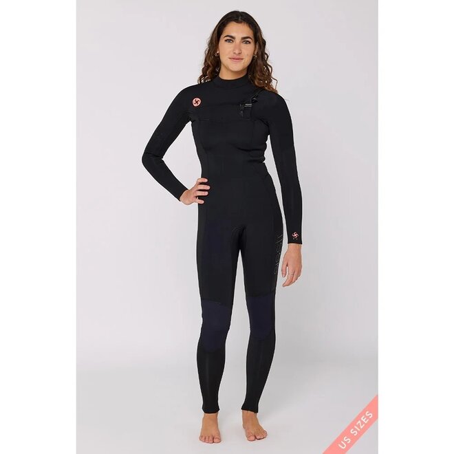 Sisstrevolution 7 Seas 4/3 Womens Wetsuit Solid Black