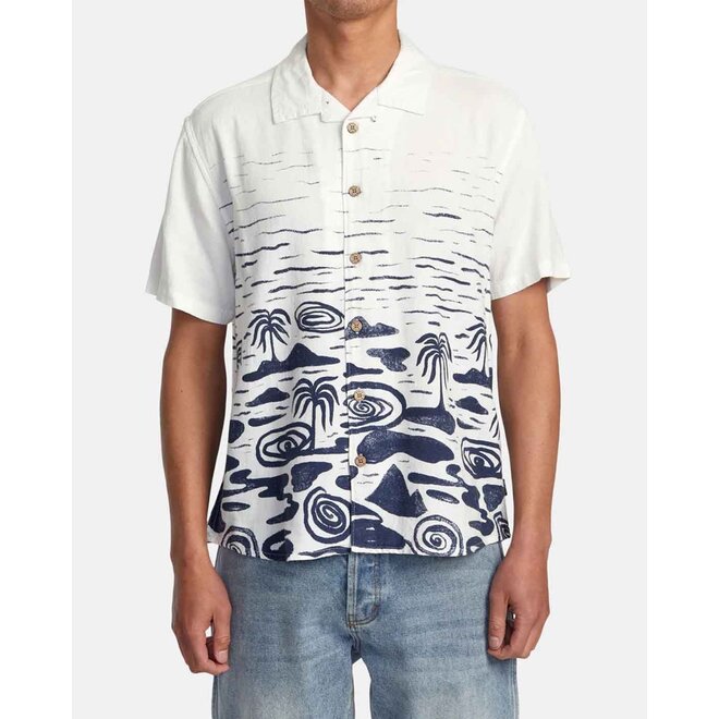 RVCA Mens Wasted Palms SS Shirt Natural