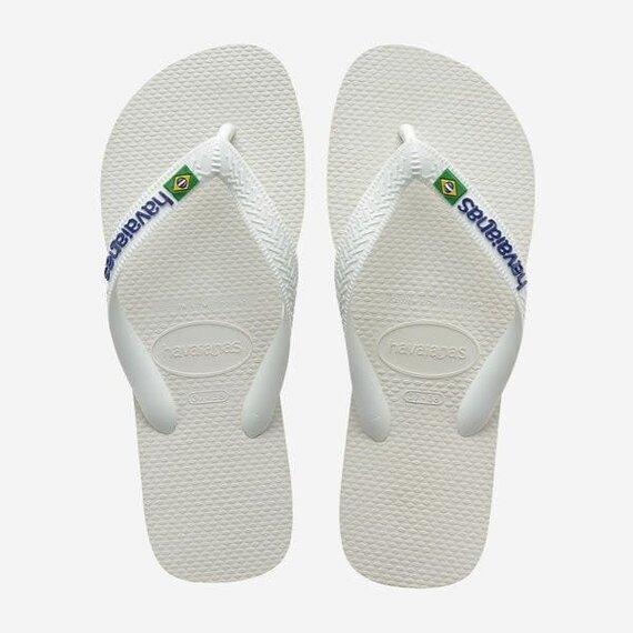 Havaianas Brasil Logo Slippers White