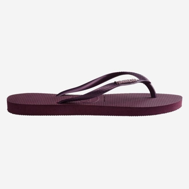 Havaianas Slim Logo Metallic Slippers Purple Soil