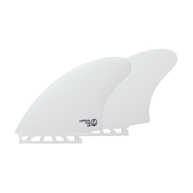 Captain Fin CF Twin Keel Fins Single Tab White