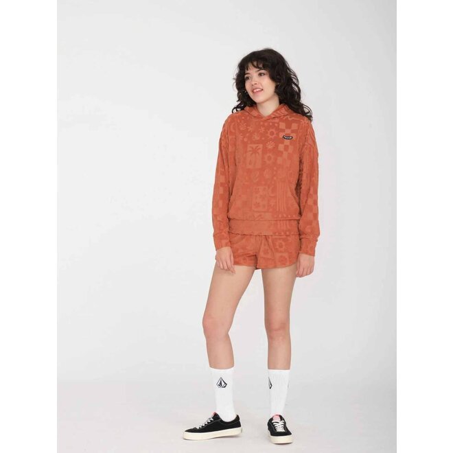 Volcom Dames Sunny Wild Terry Cloth Hoodie Rosewood