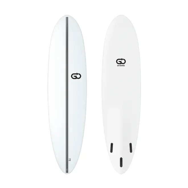 GO Softboards Surf Range - Fiber Tech - 3 Fin 7'2 White