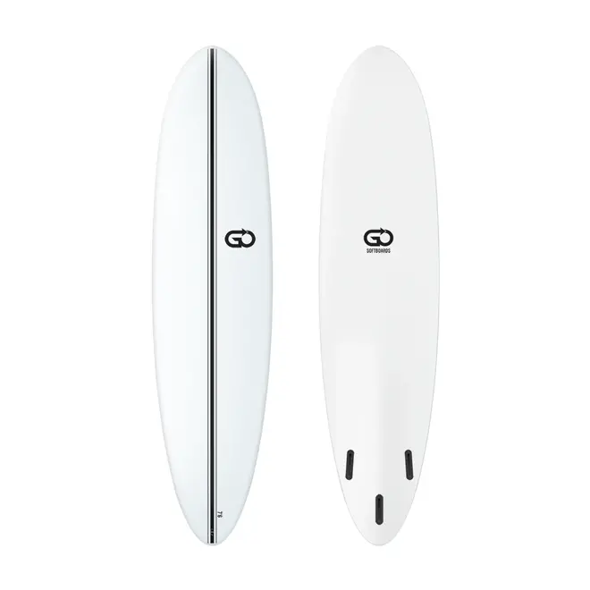 GO Softboards Surf Range - Fiber Tech - 3 Fin 7'6 White