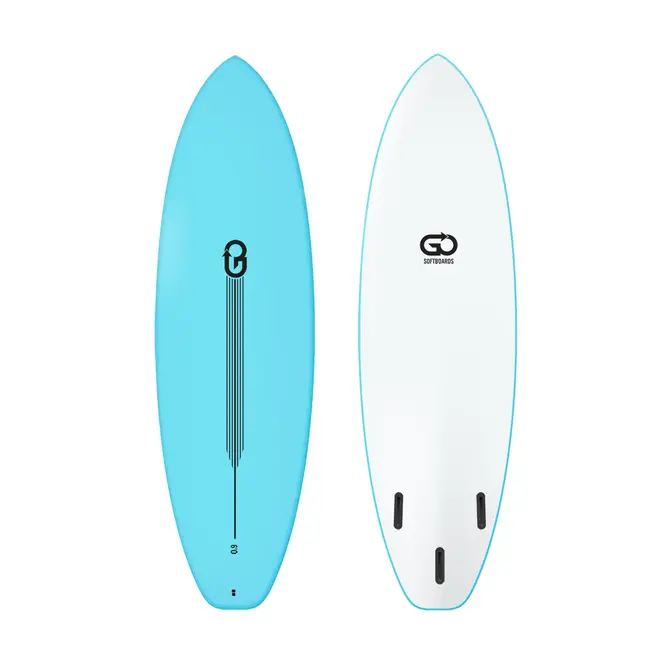 GO Softboards Surf Range - Fiber Tech - 3 Fin 6'0 Light Blue