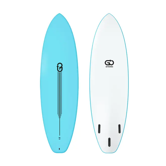 GO Softboards Surf Range - Fiber Tech - 3 Fin 6'4 Light Blue